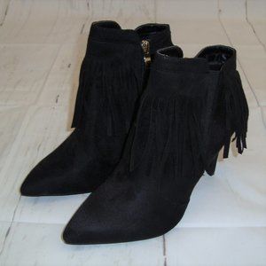 NWOT Glaze Black Fringed Ankle Boots* FINAL PRICE